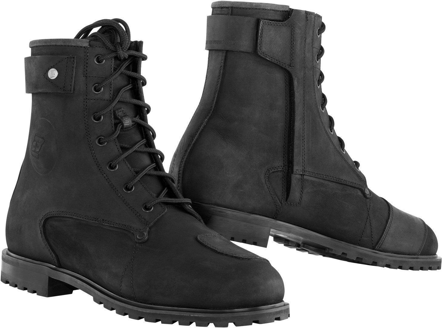 Bottes De Moto Bogotto Nashville WR 2.0 - Imperméables, Cuir, Look Vintage, Laçage Complet