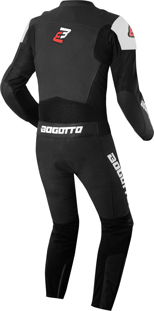 Bogotto Losail Two Piece Motorcycle Leather Suit#color_black-white