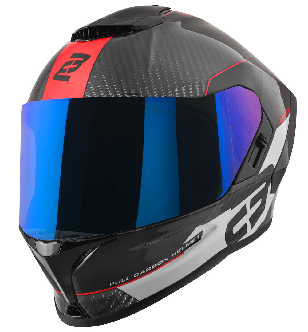 Bogotto Phantom Carbon Combo Helmet#color_black-red-white