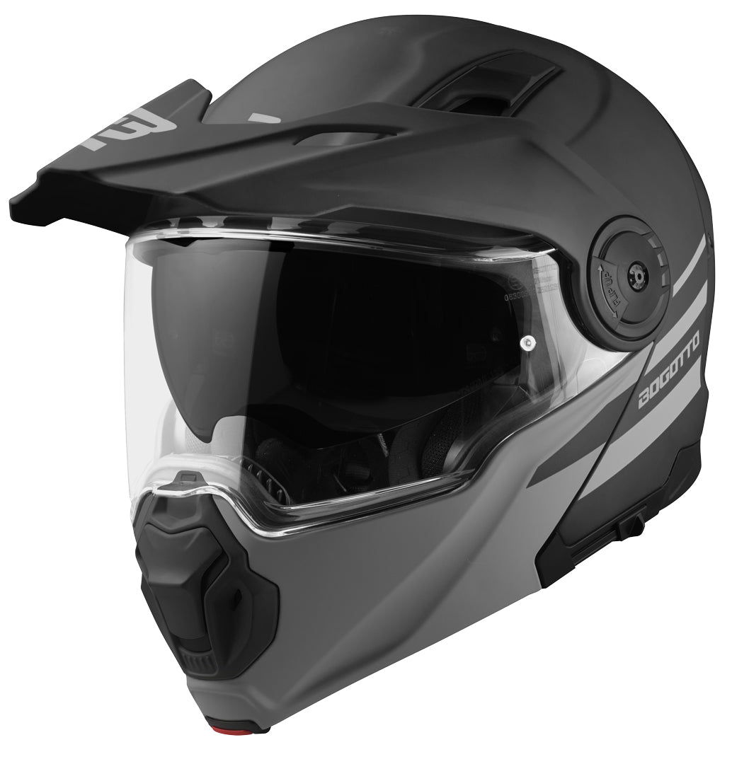 Bogotto FG-102 Fiberglass Flip-Up Helmet#color_black-matt