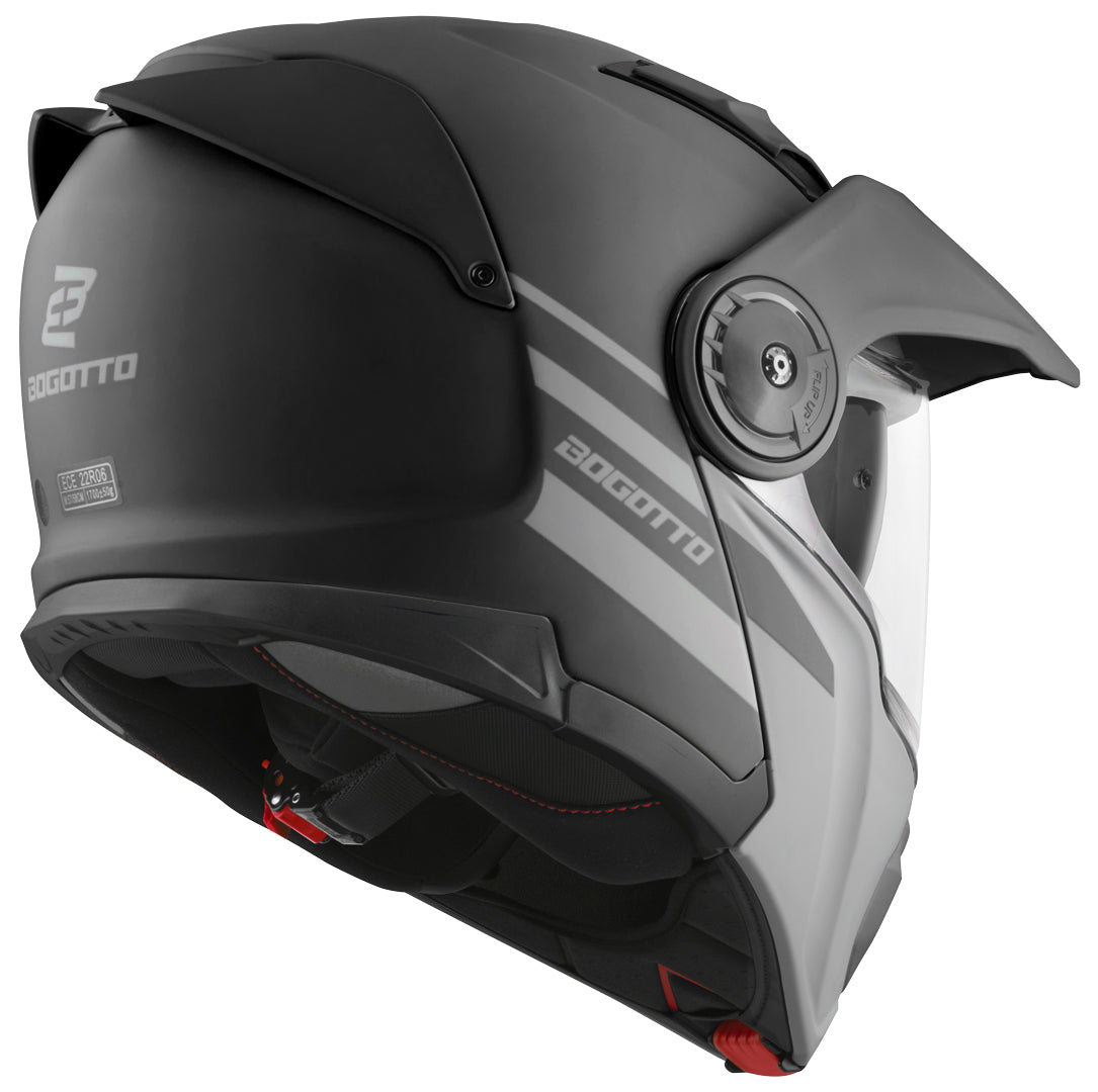 Bogotto FG-102 Fiberglass Flip-Up Helmet#color_black-matt