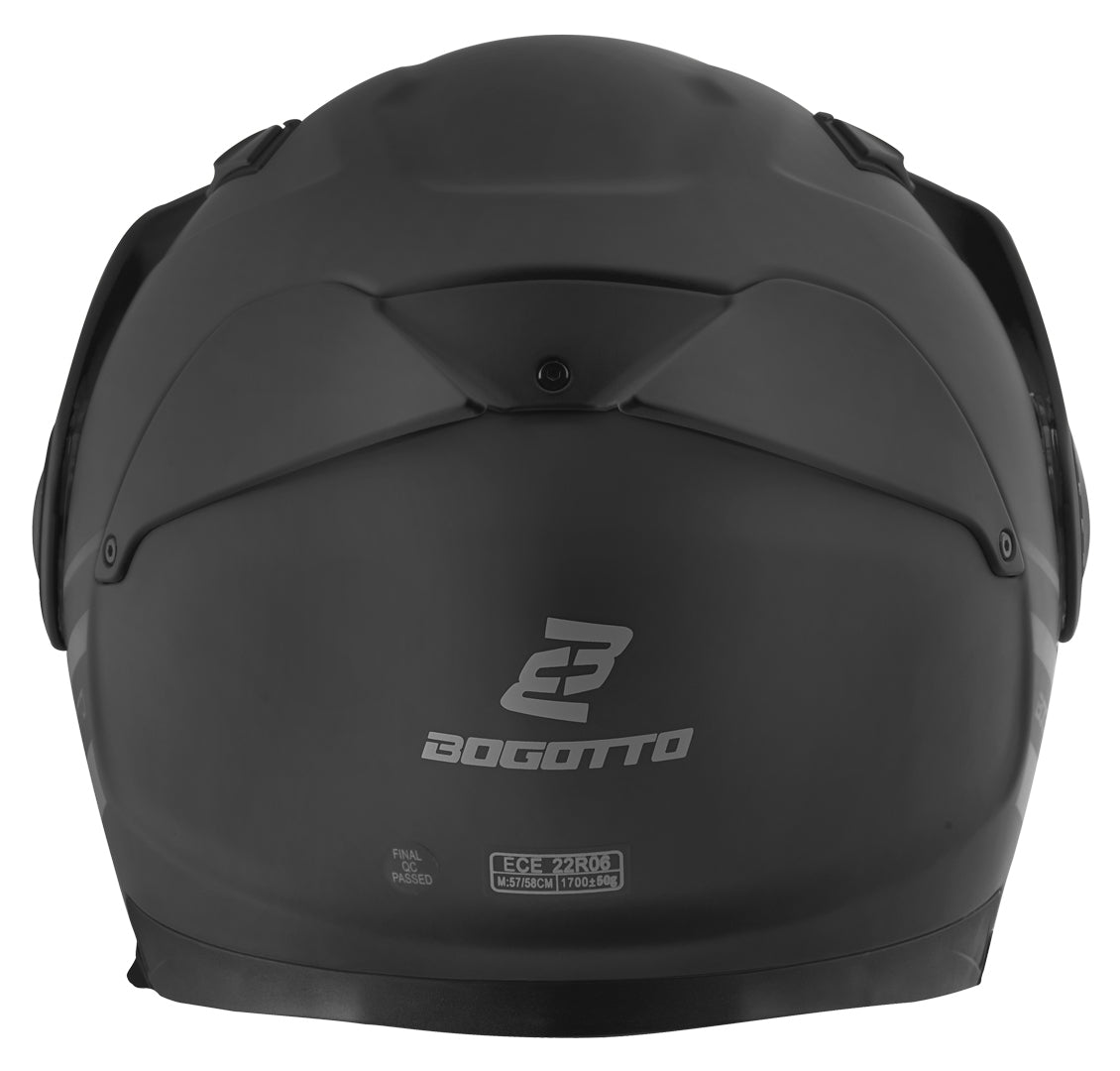 Bogotto FG-102 Fiberglass Flip-Up Helmet#color_black-matt