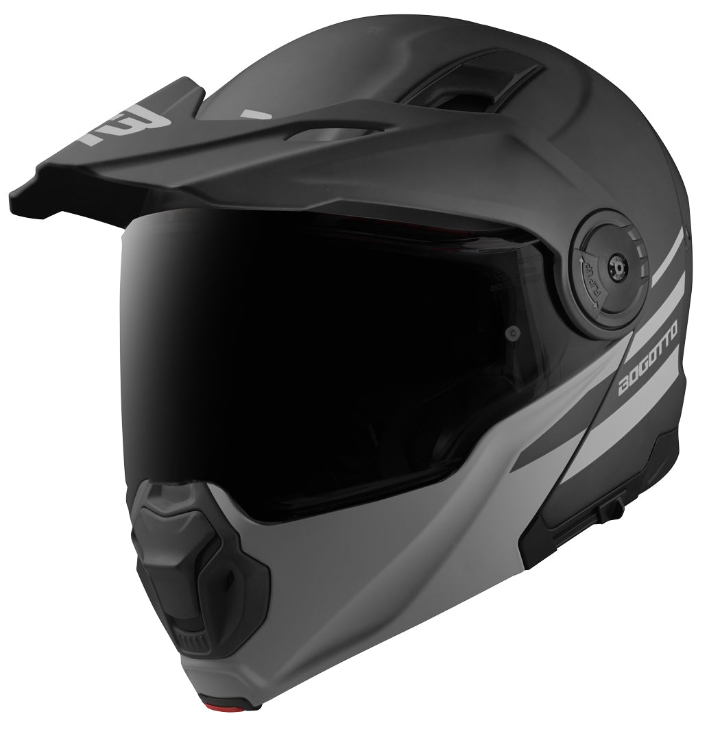 Bogotto FG-102 Fiberglass Flip-Up Helmet#color_black-matt