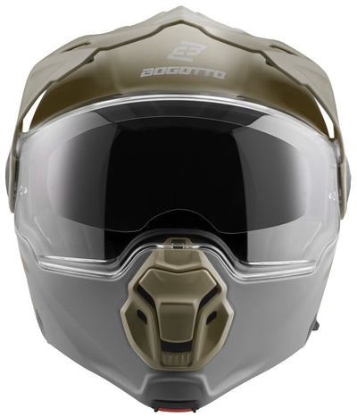 Bogotto FG-102 Fiberglass Flip-Up Helmet#color_brown-matt