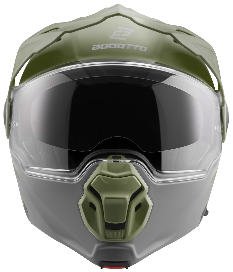 Bogotto FG-102 Fiberglass Flip-Up Helmet#color_green-matt