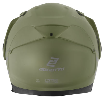 Bogotto FG-102 Fiberglass Flip-Up Helmet#color_green-matt