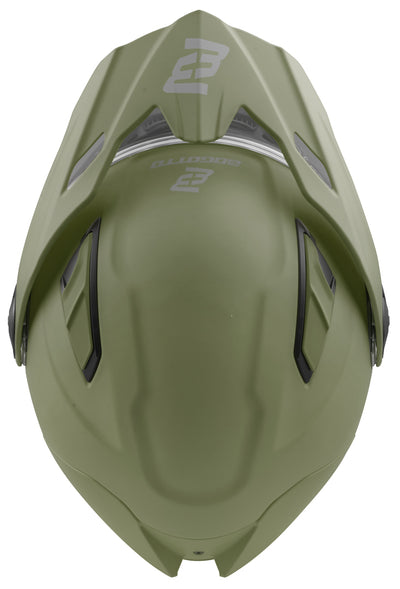 Bogotto FG-102 Fiberglass Flip-Up Helmet#color_green-matt