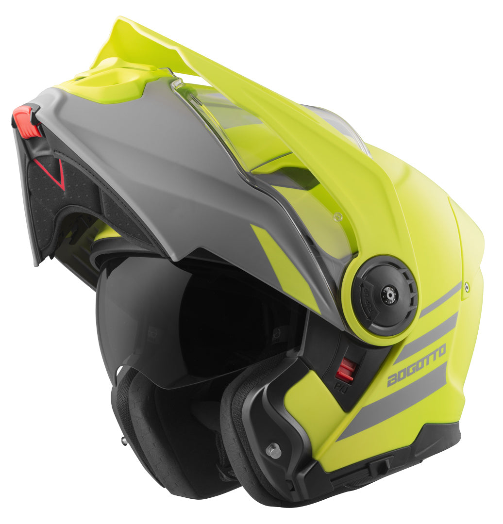 Bogotto FG-102 Fiberglass Flip-Up Helmet#color_yellow-matt