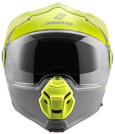 Bogotto FG-102 Fiberglass Flip-Up Helmet#color_yellow-matt