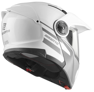 Bogotto FG-102 Fiberglass Flip-Up Helmet#color_white