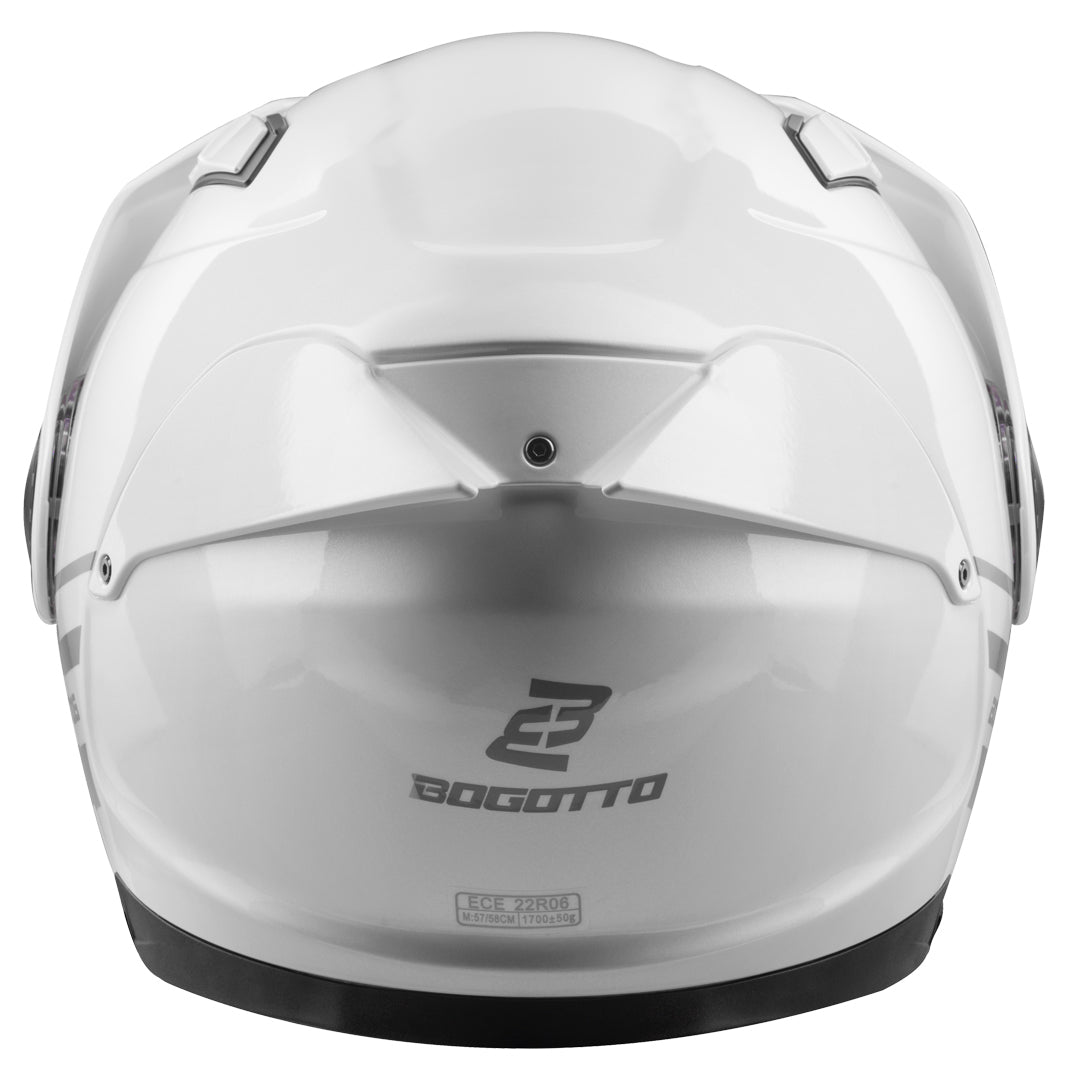 Bogotto FG-102 Fiberglass Flip-Up Helmet#color_white