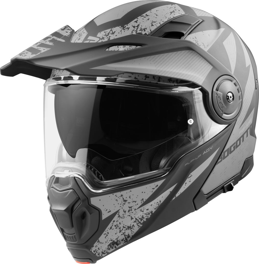 Bogotto FG-102 Safari Fiberglass Flip-Up Helmet#color_black-matt-grey