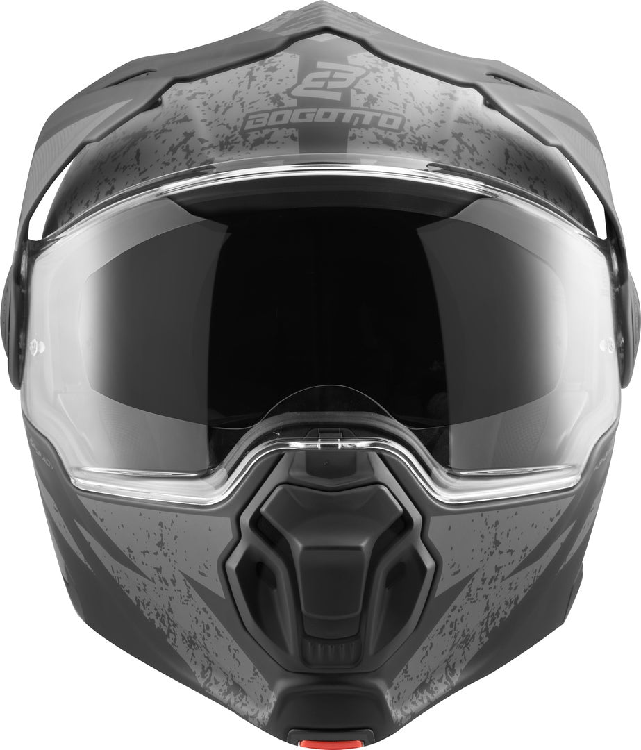 Bogotto FG-102 Safari Fiberglass Flip-Up Helmet#color_black-matt-grey