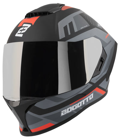 Bogotto Phantom Fiberglass Codex Helmet#color_black-grey-red