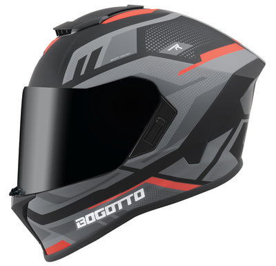 Bogotto Phantom Fiberglass Codex Helmet#color_black-grey-red