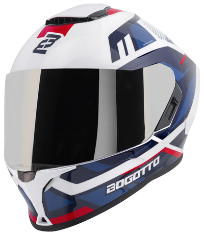 Bogotto Phantom Fiberglass Codex Helmet#color_white-blue-red