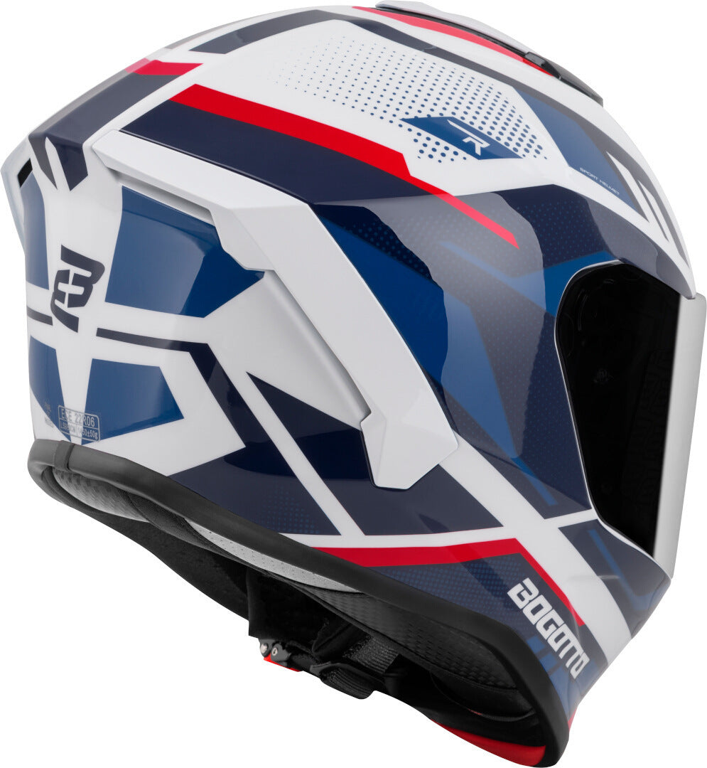 Bogotto Phantom Fiberglass Codex Helmet#color_white-blue-red