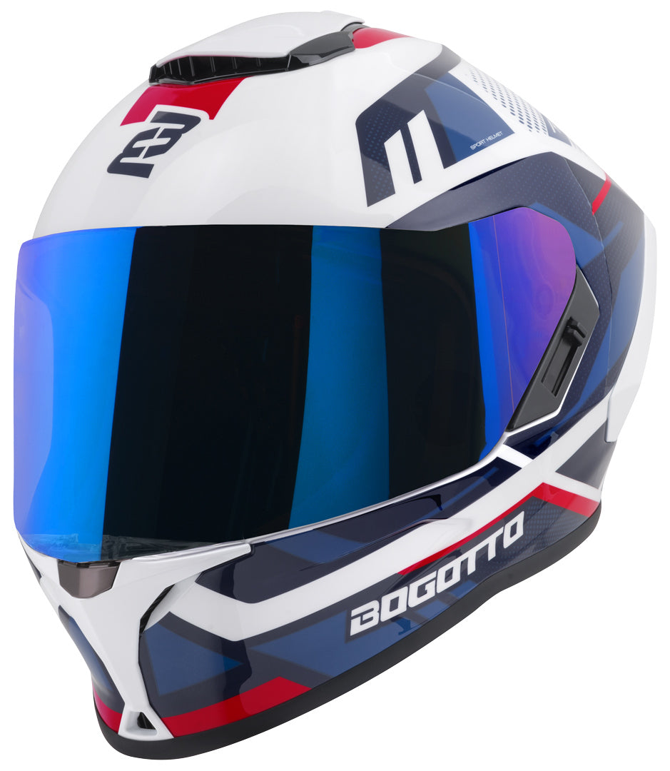 Bogotto Phantom Fiberglass Codex Helmet#color_white-blue-red