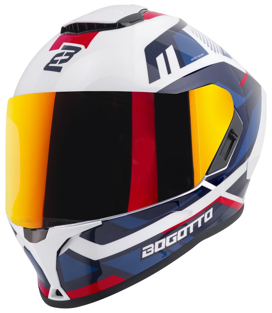 Bogotto Phantom Fiberglass Codex Helmet#color_white-blue-red