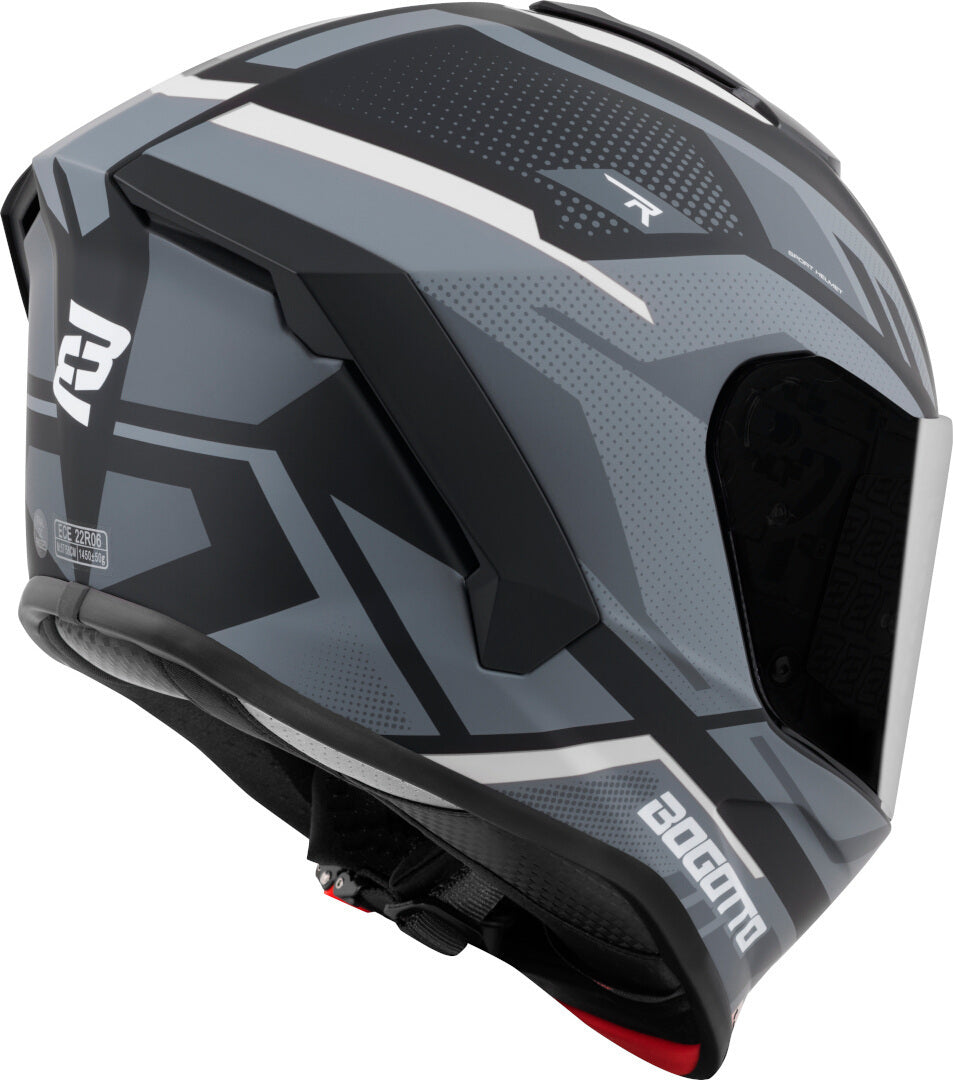 Bogotto Phantom Fiberglass Codex Helmet#color_black-grey-white