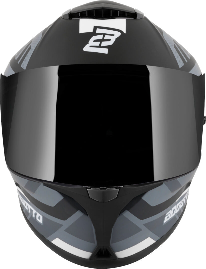 Bogotto Phantom Fiberglass Codex Helmet#color_black-grey-white