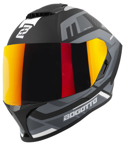 Bogotto Phantom Codex Fiberglass Helmet#color_black-grey-white