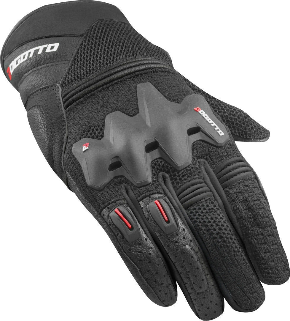 Bogotto Xatran perforated Motorcycle Gloves#color_black