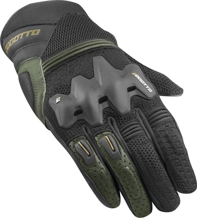 Bogotto Xatran perforated Motorcycle Gloves#color_black-green