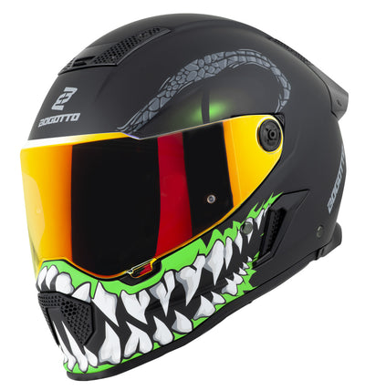 Bogotto Rapto Reptile Helmet#color_black-green-matt