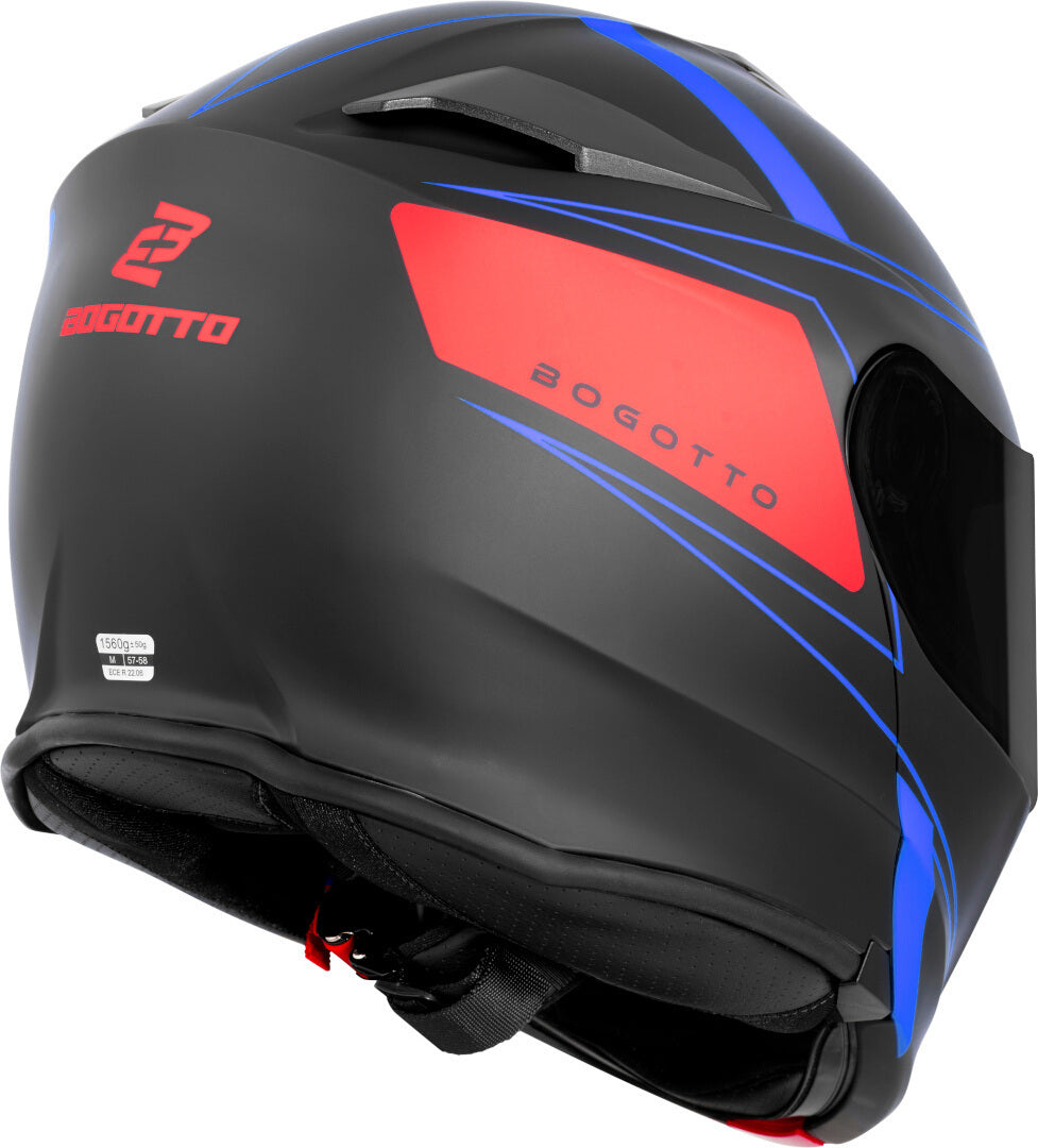 Bogotto H271 Taog Bluetooth Helmet#color_black-matt-red-blue