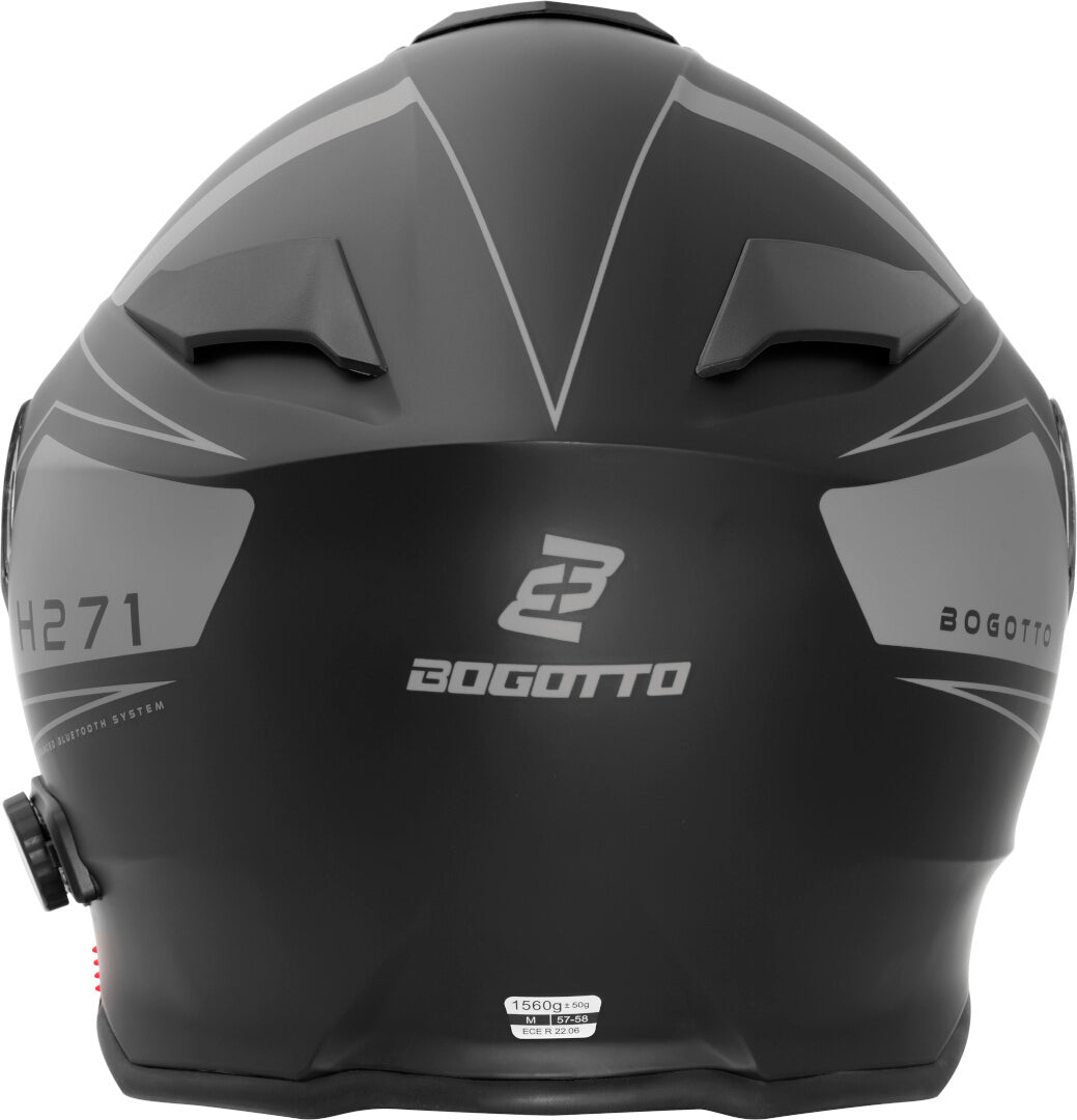 Bogotto H271 Taog Bluetooth Helmet#color_black-matt-grey