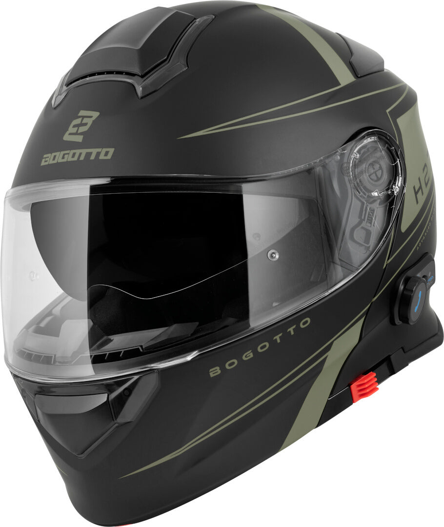 Bogotto H271 Taog Bluetooth Helmet#color_black-matt-green