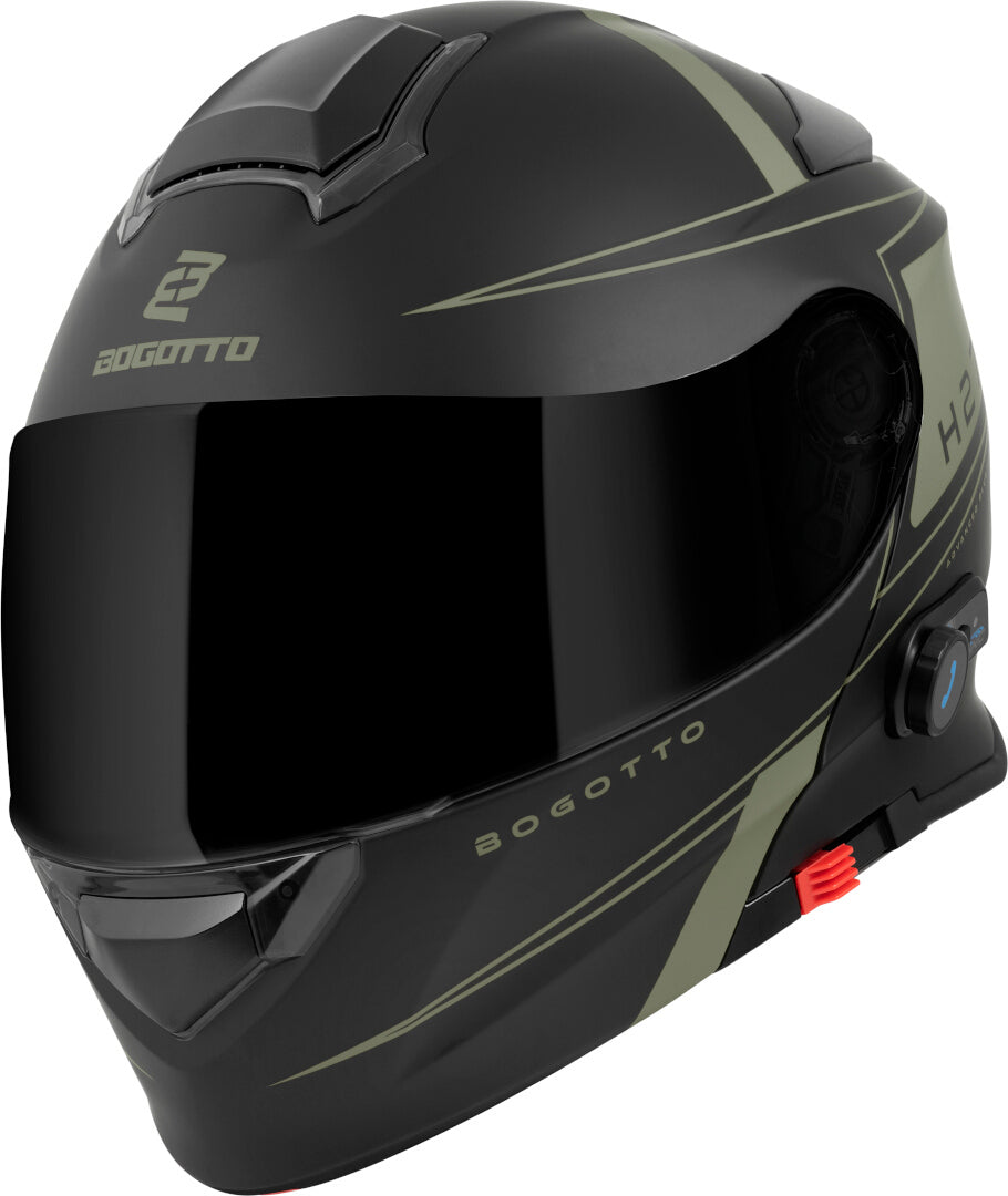 Bogotto H271 Taog Bluetooth Helmet#color_black-matt-green