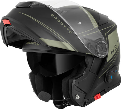 Bogotto H271 Taog Bluetooth Helmet#color_black-matt-green