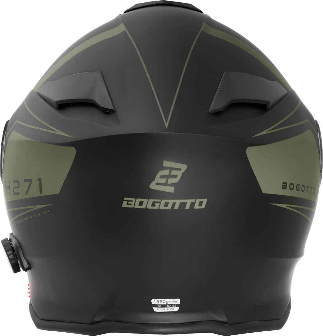 Bogotto H271 Taog Bluetooth Helmet#color_black-matt-green