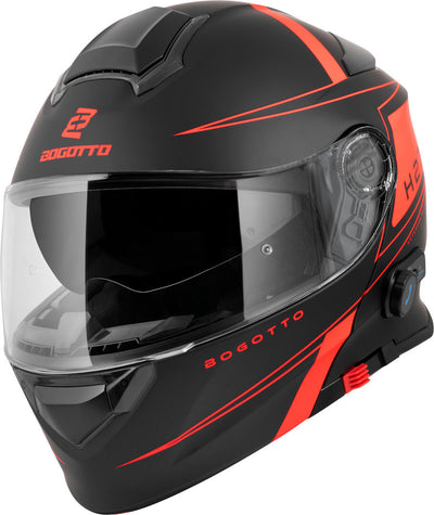 Bogotto H271 Taog Bluetooth Helmet#color_black-matt-orange