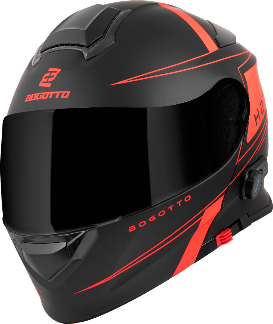 Bogotto H271 Taog Bluetooth Helmet#color_black-matt-orange