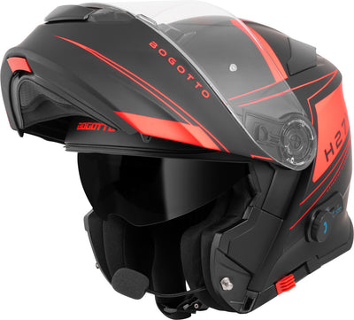 Bogotto H271 Taog Bluetooth Helmet#color_black-matt-orange