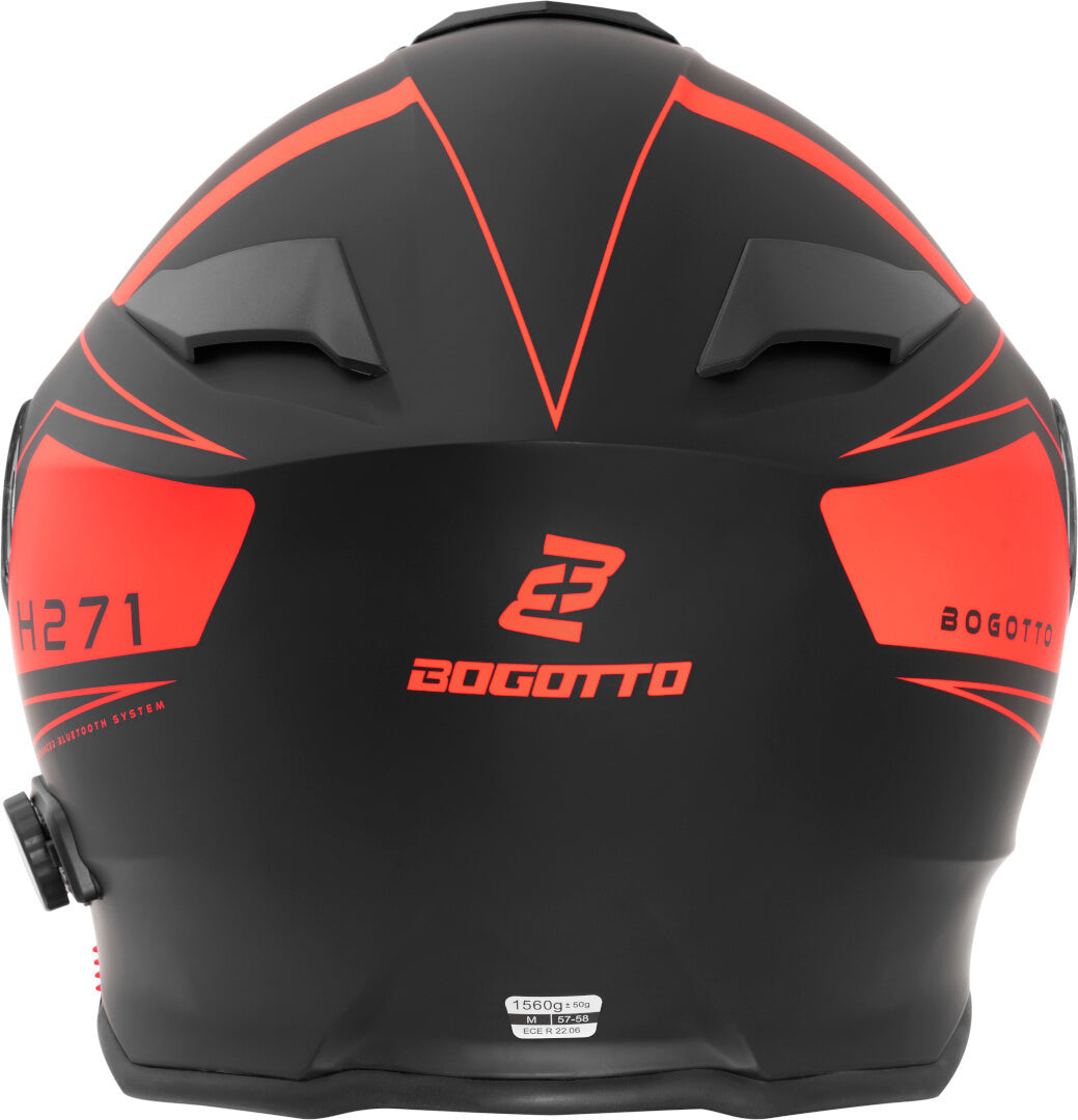 Bogotto H271 Taog Bluetooth Helmet#color_black-matt-orange