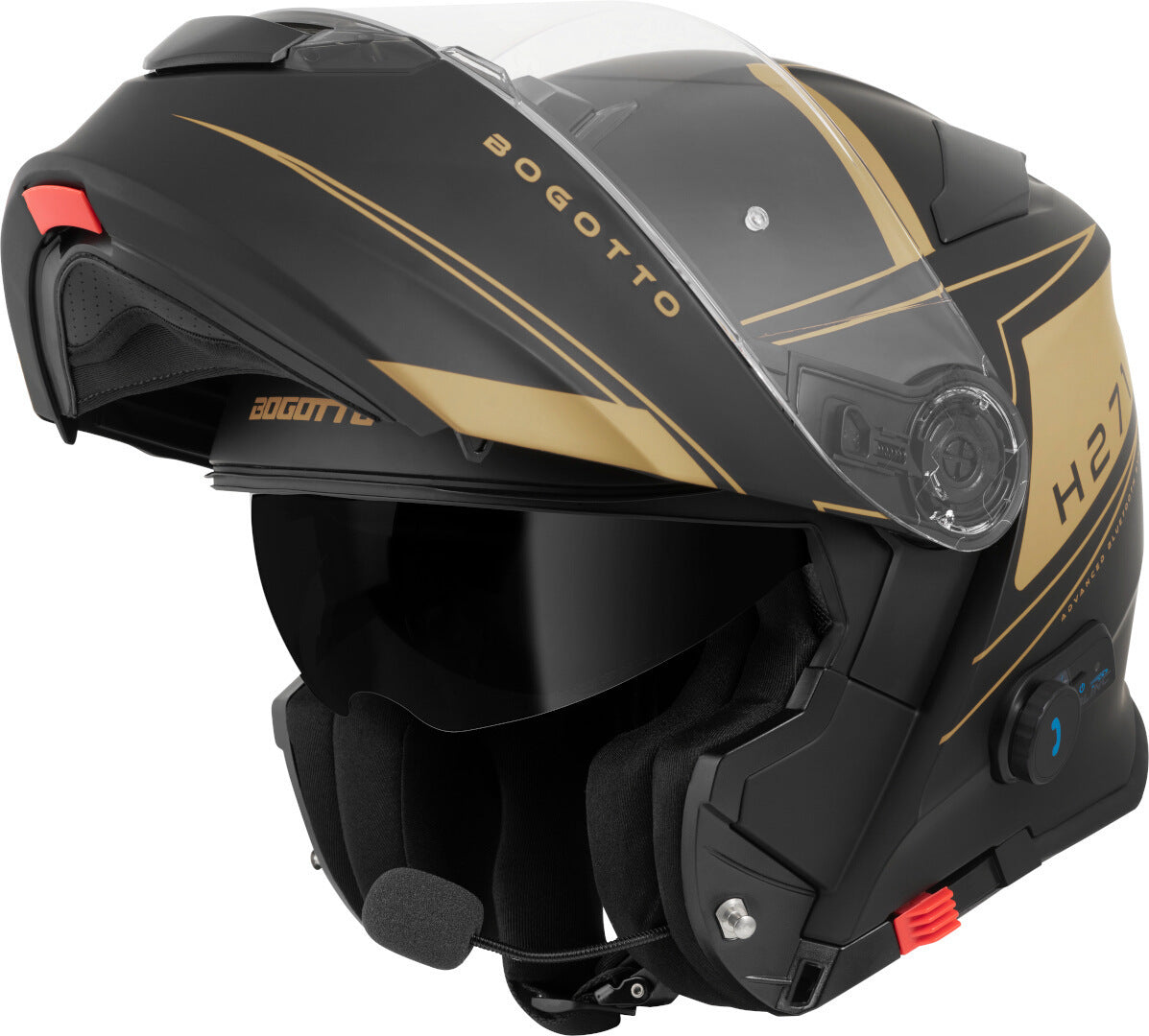 Bogotto H271 Taog Bluetooth Helmet#color_black-matt-gold