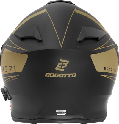 Bogotto H271 Taog Bluetooth Helmet#color_black-matt-gold