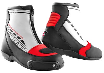 Bogotto Lap Motorcycle Shoes#color_white-black-red