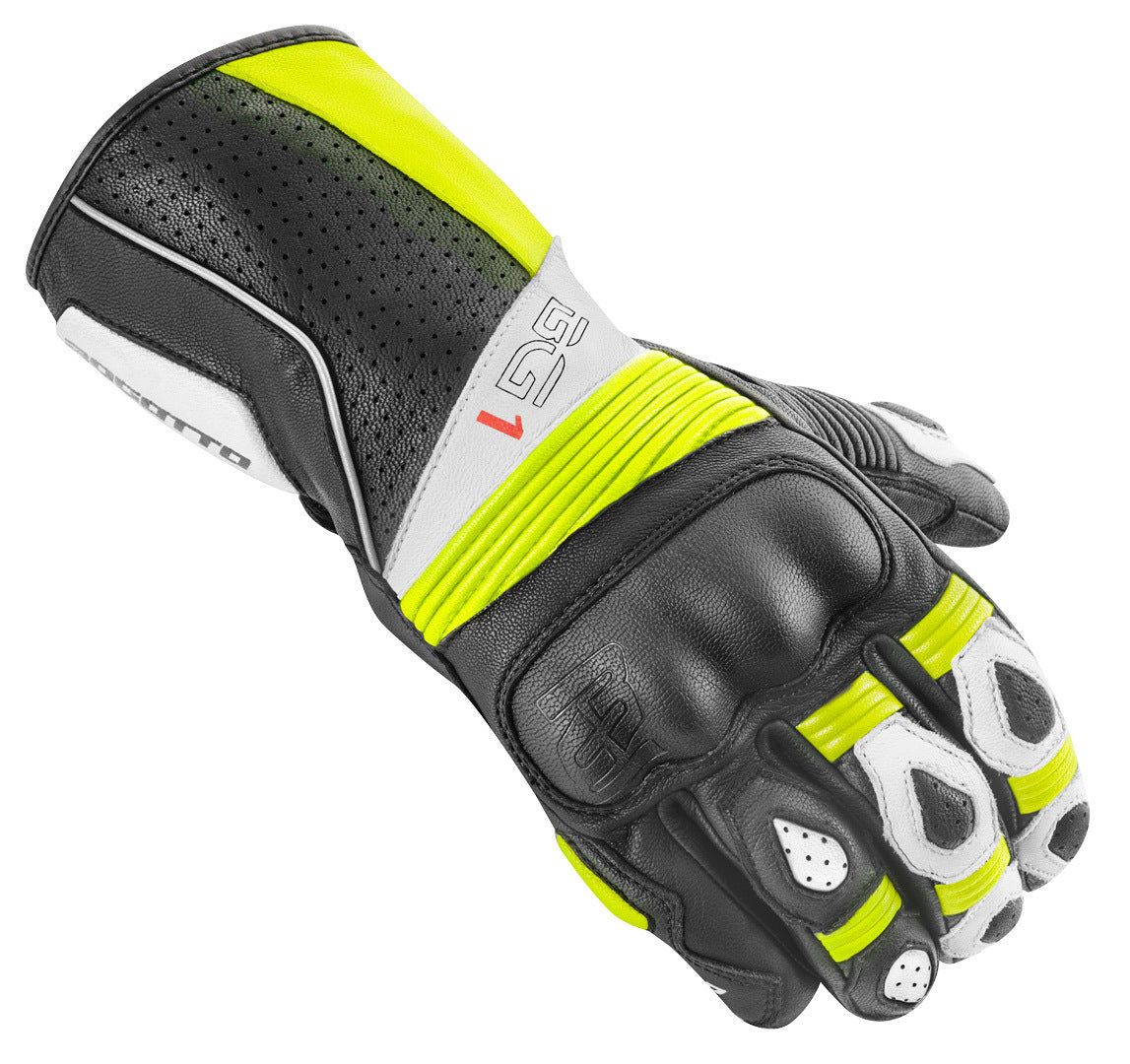 Bogotto Sprint perforated Motorcycle Gloves#color_black-neon