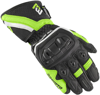 Bogotto Losail Motorcycle Gloves#color_black-white-yellow