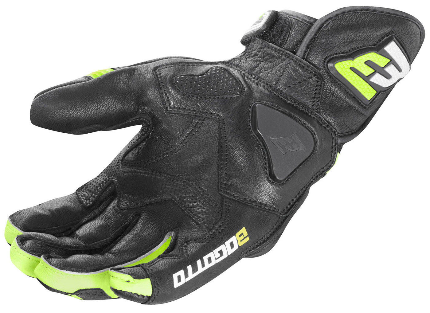 Bogotto Grand Champ Motorcycle Gloves#color_black-neon