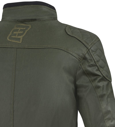Bogotto Barton waterproof Motorcycle Waxed Jacket#color_olive