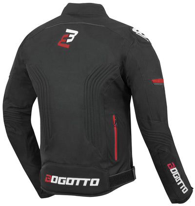 Bogotto Sparrow Waterproof Motorcycle Textile Jacket#color_black-red