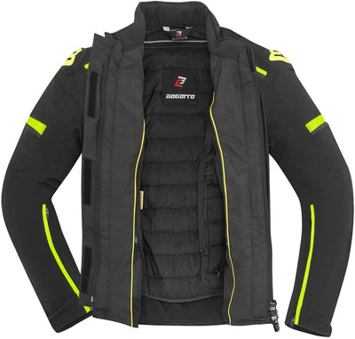 Bogotto Sparrow Waterproof Motorcycle Textile Jacket#color_black-yellow