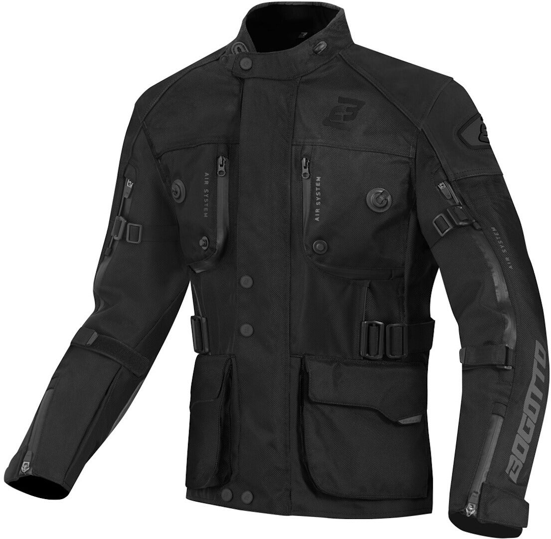 Bogotto Explorer-Z waterproof Motorcycle Leather- / Textile Jacket#color_black