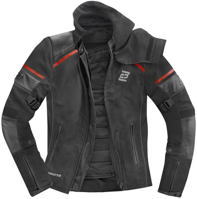Bogotto Blizzard-X waterproof Motorcycle Textile Jacket#color_black-red